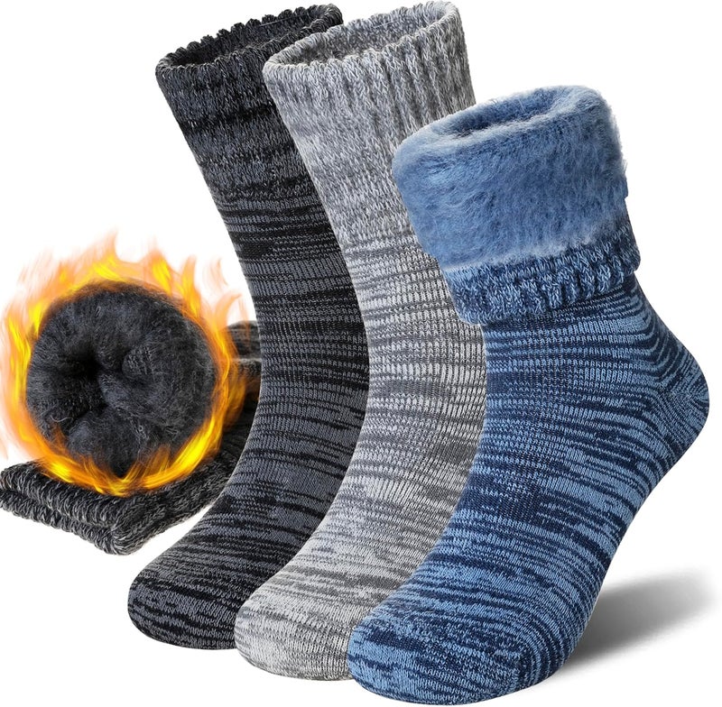 AMENLAN Store Women Heated Socks Ski Winter Thermal Hiking Snowboarding Thick Boot Insulated Socks 3 Pairs - Image 1